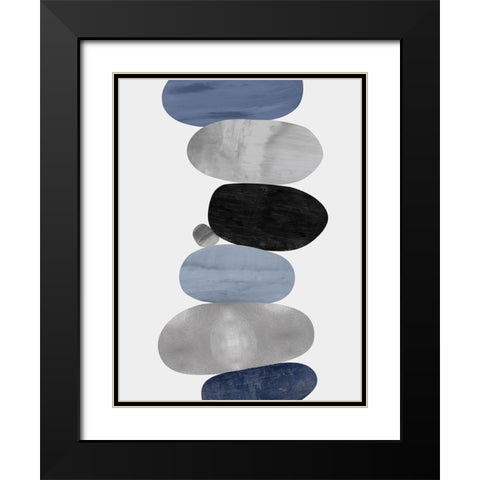 Emerge Blue I Black Modern Wood Framed Art Print with Double Matting by Thompson, Justin