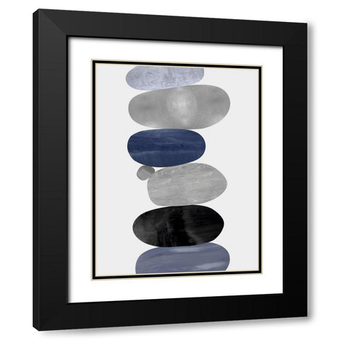 Emerge Blue II Black Modern Wood Framed Art Print with Double Matting by Thompson, Justin