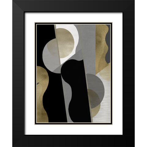 Cadence IV Black Modern Wood Framed Art Print with Double Matting by Thompson, Justin