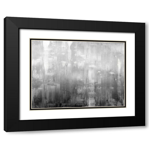 Textural in Grey Black Modern Wood Framed Art Print with Double Matting by Turner, Justin