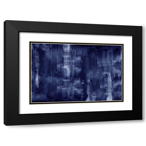 Textural in Indigo  Black Modern Wood Framed Art Print with Double Matting by Turner, Justin