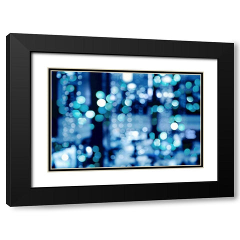 Brilliant Blue Black Modern Wood Framed Art Print with Double Matting by Carrigan, Kate