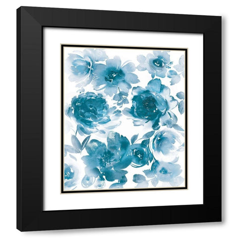 Springtime Blue II Black Modern Wood Framed Art Print with Double Matting by Morris, Kelsey