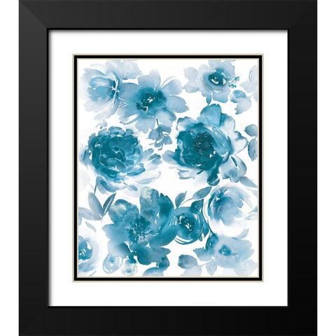 Springtime Blue II Black Modern Wood Framed Art Print with Double Matting by Morris, Kelsey