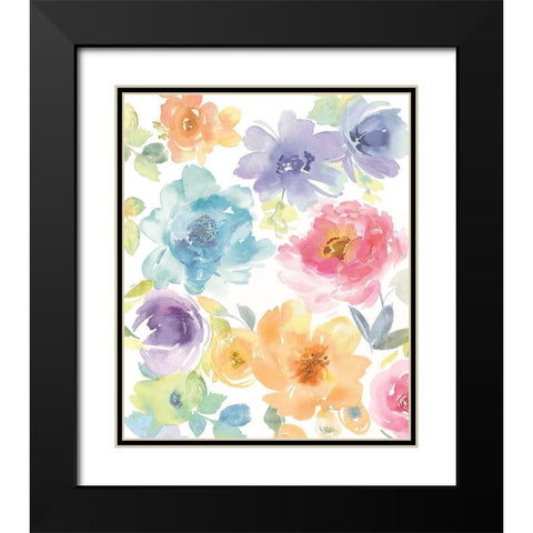 Springtime Floral I Black Modern Wood Framed Art Print with Double Matting by Morris, Kelsey