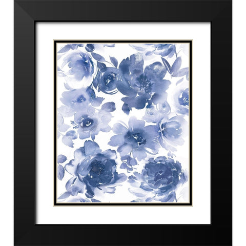 Springtime Indigo I Black Modern Wood Framed Art Print with Double Matting by Morris, Kelsey