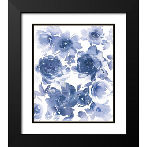 Springtime Indigo II Black Modern Wood Framed Art Print with Double Matting by Morris, Kelsey