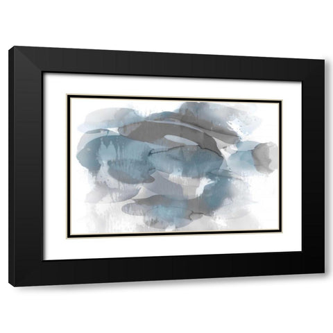 Aqua Flow I Black Modern Wood Framed Art Print with Double Matting by Jett, Kristina