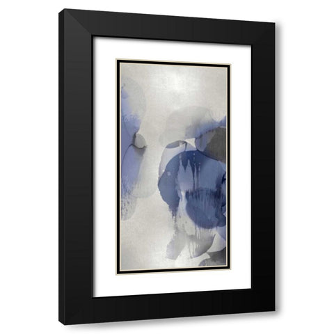 Cascade Indigo Triptych II Black Modern Wood Framed Art Print with Double Matting by Jett, Kristina
