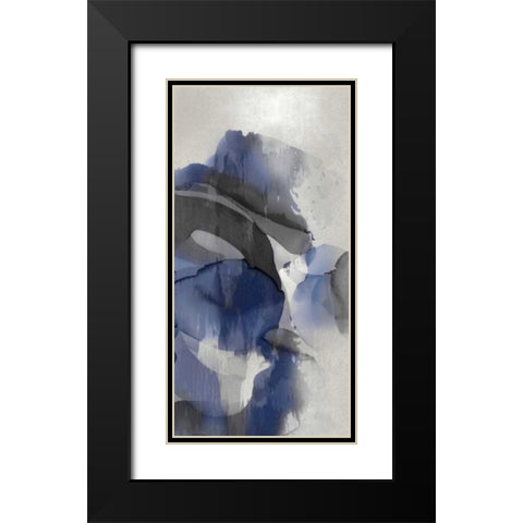 Cascade Indigo Triptych III Black Modern Wood Framed Art Print with Double Matting by Jett, Kristina