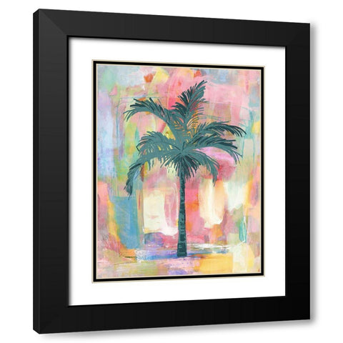 Abstract Green Palm Black Modern Wood Framed Art Print with Double Matting by Blake, Madeline