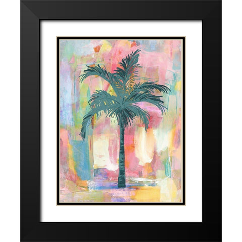 Abstract Green Palm Black Modern Wood Framed Art Print with Double Matting by Blake, Madeline
