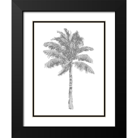 Palm Gray I Black Modern Wood Framed Art Print with Double Matting by Blake, Madeline