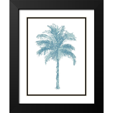 Palm Aqua II Black Modern Wood Framed Art Print with Double Matting by Blake, Madeline