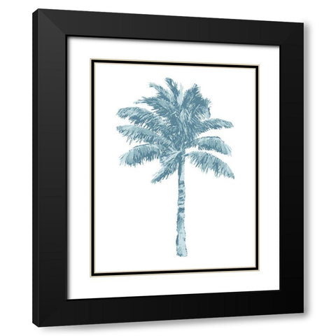 Palm Aqua I Black Modern Wood Framed Art Print with Double Matting by Blake, Madeline