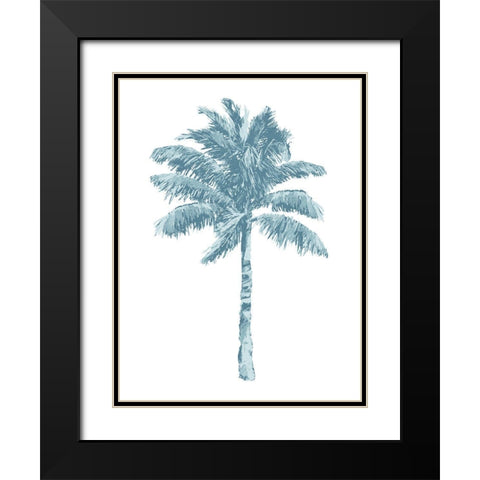 Palm Aqua I Black Modern Wood Framed Art Print with Double Matting by Blake, Madeline