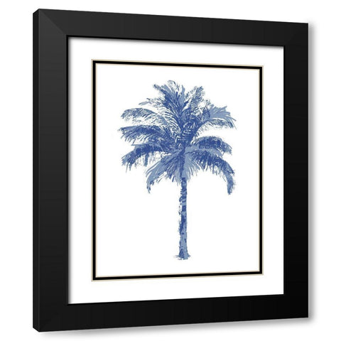 Palm Blue II Black Modern Wood Framed Art Print with Double Matting by Blake, Madeline