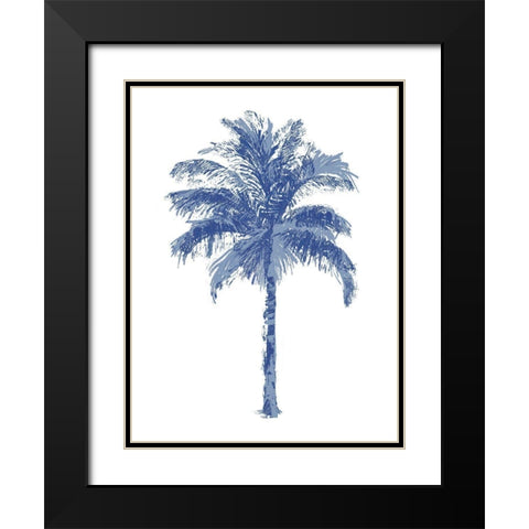 Palm Blue II Black Modern Wood Framed Art Print with Double Matting by Blake, Madeline