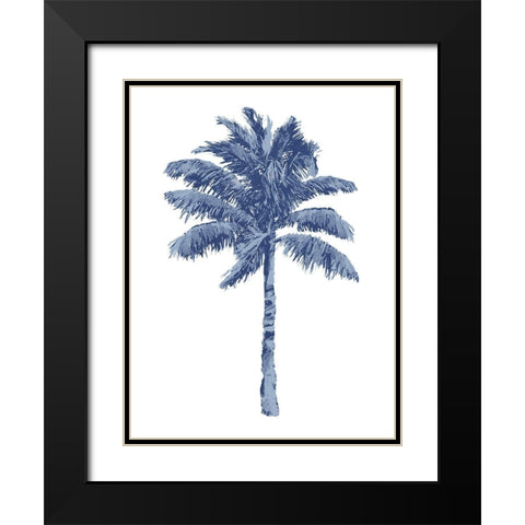 Palm Blue I Black Modern Wood Framed Art Print with Double Matting by Blake, Madeline