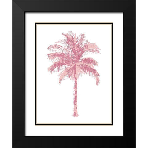 Palm Pink II Black Modern Wood Framed Art Print with Double Matting by Blake, Madeline