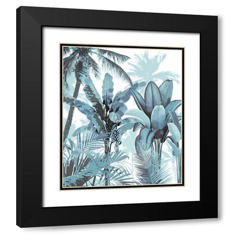 Palm Forest Blue I Black Modern Wood Framed Art Print with Double Matting by Blake, Madeline