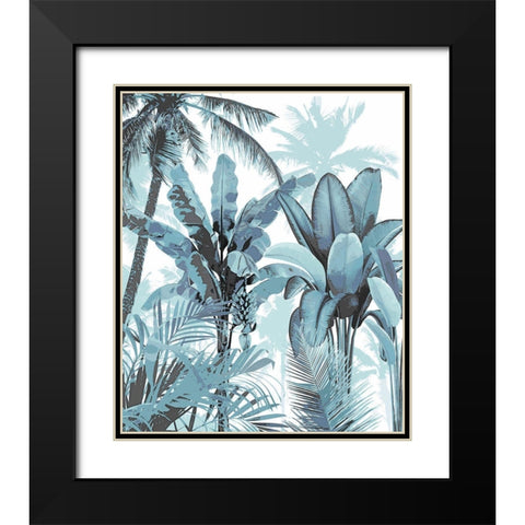 Palm Forest Blue I Black Modern Wood Framed Art Print with Double Matting by Blake, Madeline
