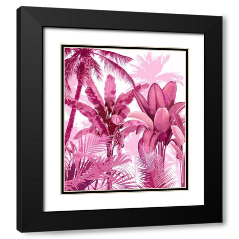 Palm Forest Pink I Black Modern Wood Framed Art Print with Double Matting by Blake, Madeline