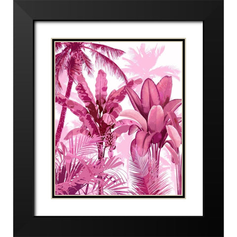Palm Forest Pink I Black Modern Wood Framed Art Print with Double Matting by Blake, Madeline