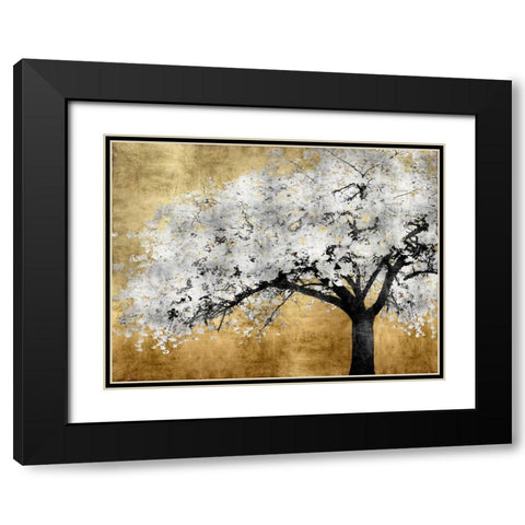 Silver Blossoms Black Modern Wood Framed Art Print with Double Matting by Bennett, Kate