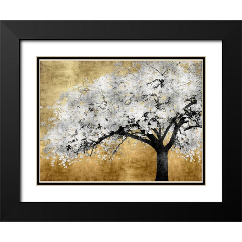 Silver Blossoms Black Modern Wood Framed Art Print with Double Matting by Bennett, Kate
