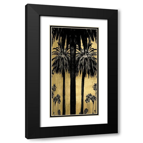 Palms with Gold I Black Modern Wood Framed Art Print with Double Matting by Bennett, Kate
