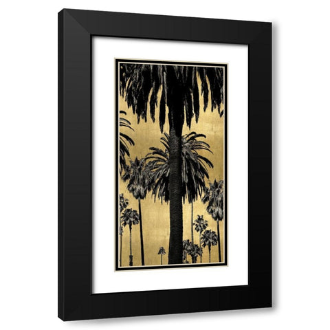 Palms with Gold II Black Modern Wood Framed Art Print with Double Matting by Bennett, Kate