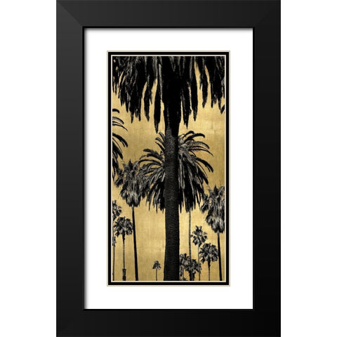 Palms with Gold II Black Modern Wood Framed Art Print with Double Matting by Bennett, Kate