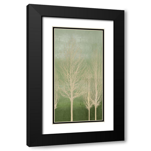 Trees on Green Panel II Black Modern Wood Framed Art Print with Double Matting by Bennett, Kate