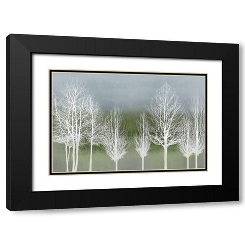 Trees on Green  Black Modern Wood Framed Art Print with Double Matting by Bennett, Kate