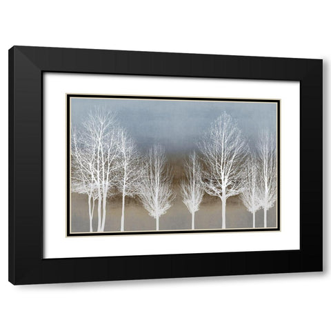 Trees on Brown and Blue Black Modern Wood Framed Art Print with Double Matting by Bennett, Kate