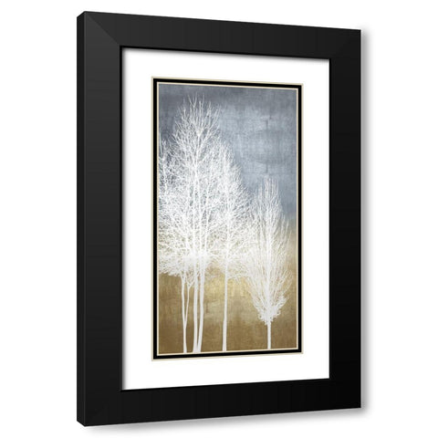 Trees on Gold Panel I Black Modern Wood Framed Art Print with Double Matting by Bennett, Kate