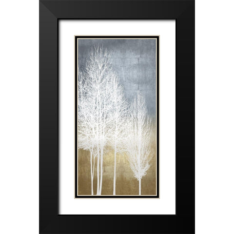 Trees on Gold Panel I Black Modern Wood Framed Art Print with Double Matting by Bennett, Kate