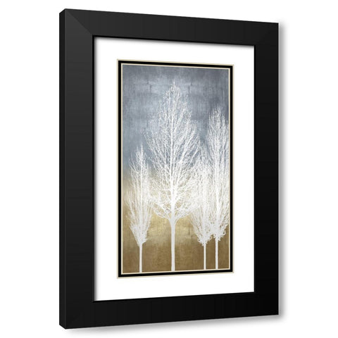 Trees on Gold Panel II Black Modern Wood Framed Art Print with Double Matting by Bennett, Kate