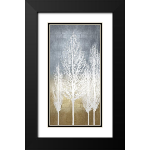 Trees on Gold Panel II Black Modern Wood Framed Art Print with Double Matting by Bennett, Kate