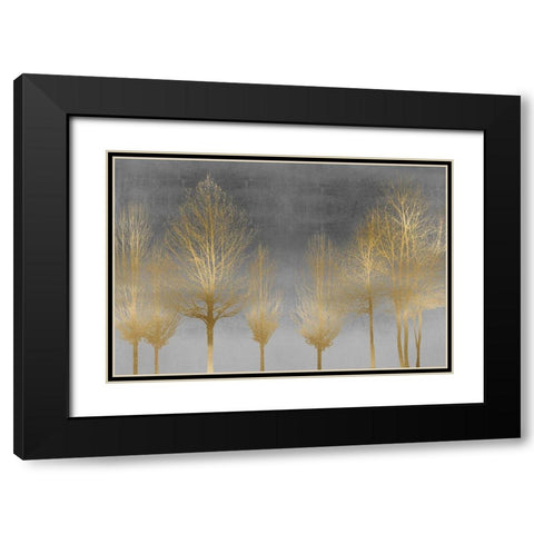 Gold Forest on Gray Black Modern Wood Framed Art Print with Double Matting by Bennett, Kate