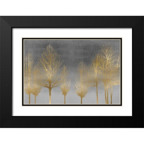 Gold Forest on Gray Black Modern Wood Framed Art Print with Double Matting by Bennett, Kate
