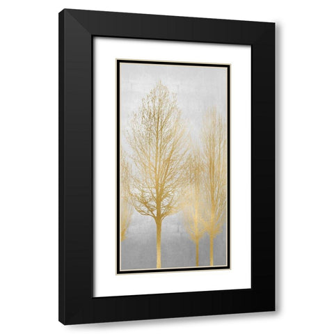 Gold Tree Panel I Black Modern Wood Framed Art Print with Double Matting by Bennett, Kate