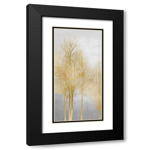 Gold Tree Panel II Black Modern Wood Framed Art Print with Double Matting by Bennett, Kate