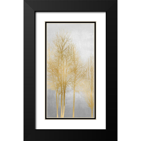 Gold Tree Panel II Black Modern Wood Framed Art Print with Double Matting by Bennett, Kate