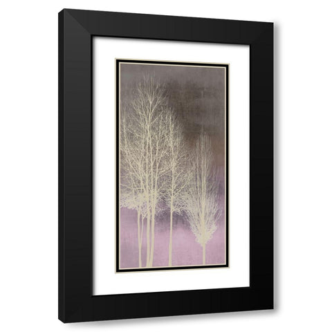 Trees on Pink Panel I Black Modern Wood Framed Art Print with Double Matting by Bennett, Kate