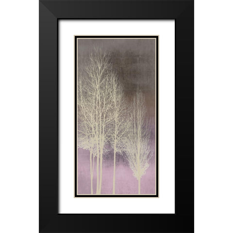 Trees on Pink Panel I Black Modern Wood Framed Art Print with Double Matting by Bennett, Kate