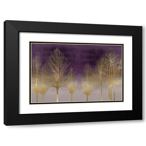 Gold Forest on Purple Black Modern Wood Framed Art Print with Double Matting by Bennett, Kate