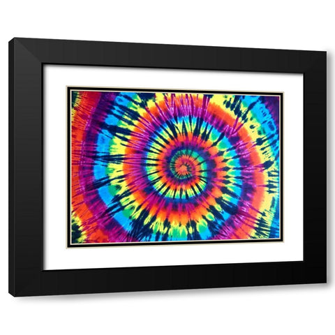 Tie Dye Rainbow Black Modern Wood Framed Art Print with Double Matting by Kearns, Molly