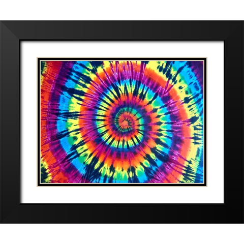 Tie Dye Rainbow Black Modern Wood Framed Art Print with Double Matting by Kearns, Molly